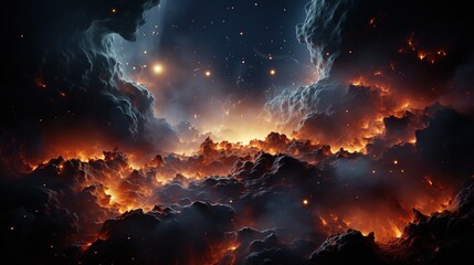 Intergalactic sky with scifi elements: Wallpaper and background