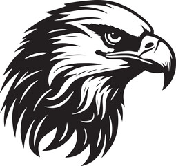 Eagle silhouette black and white logo template animal tattoo symbol and sign 