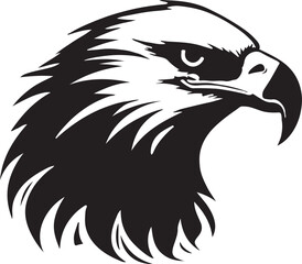 Eagle silhouette black and white logo template animal tattoo symbol and sign 