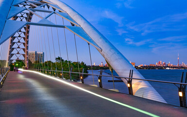 Humber Bridge with the City of Toronto in the distance 