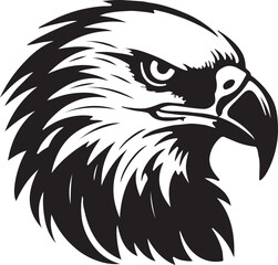 Eagle silhouette black and white logo template animal tattoo symbol and sign 