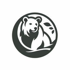 bear silhouette logo vector animals illustration,Bear icon modern symbol for graphic and web design