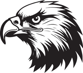 Eagle silhouette black and white logo template animal tattoo symbol and sign 