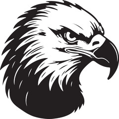 Eagle silhouette black and white logo template animal tattoo symbol and sign 