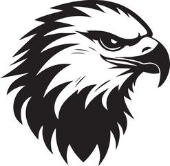 Eagle silhouette black and white logo template animal tattoo symbol and sign 