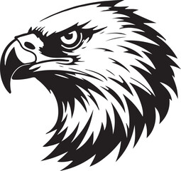 Eagle silhouette black and white logo template animal tattoo symbol and sign 