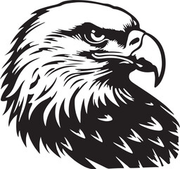 Eagle silhouette black and white logo template animal tattoo symbol and sign 