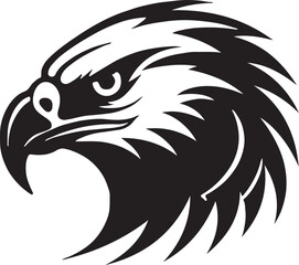 Eagle silhouette black and white logo template animal tattoo symbol and sign 