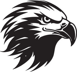 Eagle silhouette black and white logo template animal tattoo symbol and sign 