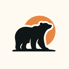 bear silhouette logo vector animals illustration,Bear icon modern symbol for graphic and web design