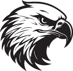 Eagle silhouette black and white logo template animal tattoo symbol and sign 