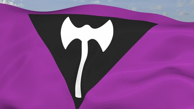 Loop der Pride Lesbian Fahne wehend im Wind als Nahaufnahme 4K	