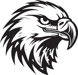 Eagle silhouette black and white logo template animal tattoo symbol and sign 