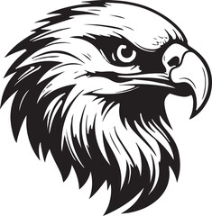 Eagle silhouette black and white logo template animal tattoo symbol and sign 
