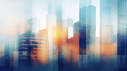 light blurry building city background illustration abstract modern, urban scape, blurred business light blurry building city background - obrazy, fototapety, plakaty