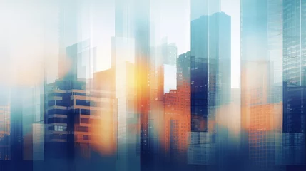 Foto op Canvas light blurry building city background illustration abstract modern, urban scape, blurred business light blurry building city background © sevector