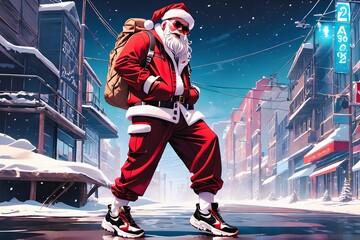 Santa Claus in Streetwear Attire (JPG 300Dpi 10800x7200)
