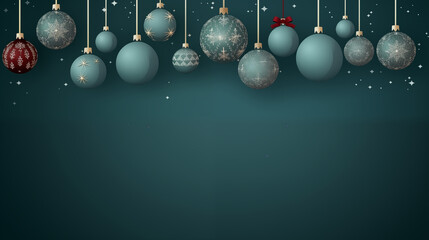 Merry Christmas Card With Hanging Ball Decoration