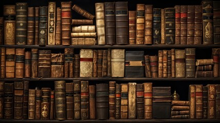Old books in library - generative ai