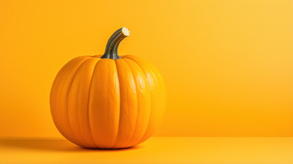 Minimalist Pumpkin on Yellow Background