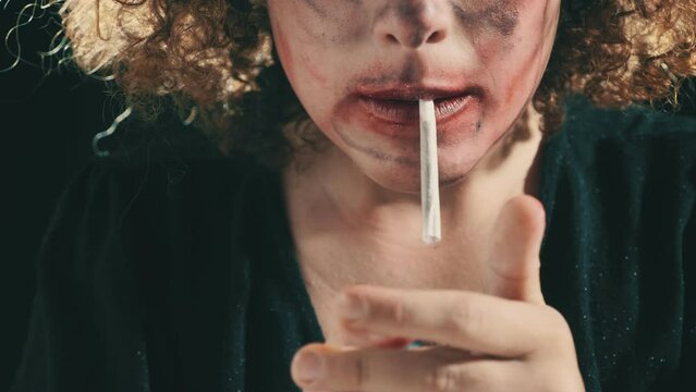 thoughts, problems - depressed woman holds ciga