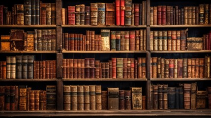 Old books in library - generative ai