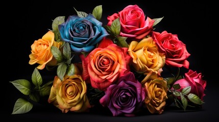 Bouquet of colorful roses