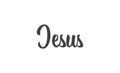 Jesus calligraphic lettering. Jesus Christ lord message.