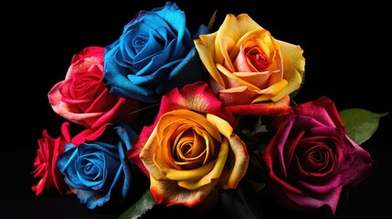 Bouquet of colorful roses