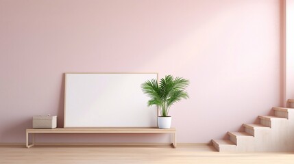 Mockup empty white blank copy space in soft color walls. Goingb upwards and stairs’ lateral walls in various locations: houses, offices, or exteriors. Concept of the way to success. 3D rendering