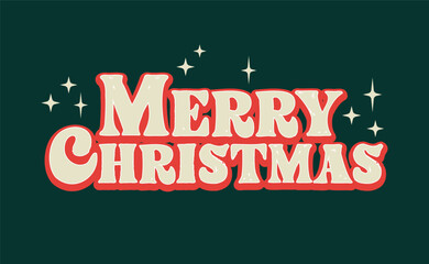 Merry Christmas lettering. Vector typography design. Greeting card.