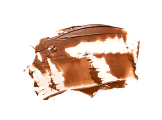 Chocolate Smear Isolated, Melted Chocolate Texture on White Background, Chocolate Sauce Pattern