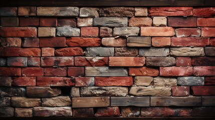Red bricked wall for wallpapers and slides
