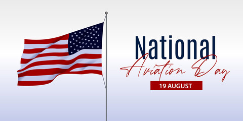 National Aviation Day. Celebrated in United States in 19 August . Concept design for poster,...