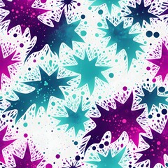 Seamless watercolor pattern with grunge splashes and blots