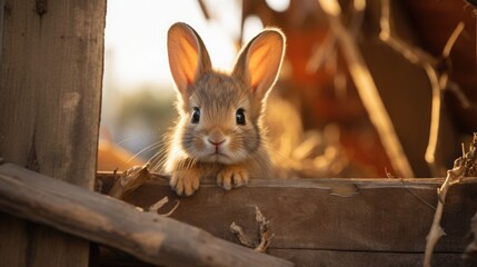 Obraz premium Adopt a Rescued Rabbit Month Concept