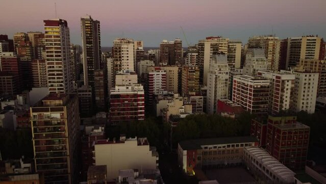 District of red and white houses, bird's eye view, Buenos Aires