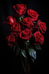 Bouquet of red roses - generative ai
