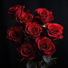 Bouquet of red roses - generative ai