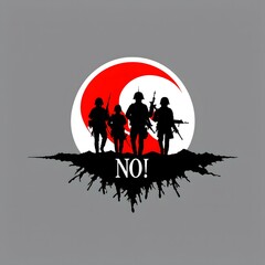 no war sticker with one background color