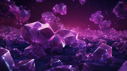 Obraz premium Dark Background with Amethyst Patterns