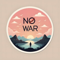 no war sticker with one background color