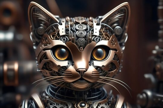mechanical robot cat