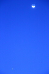 三日月と惑星直列