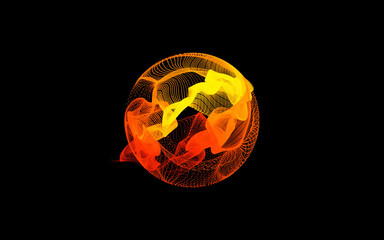 spirit orb simulation , solar orange particles