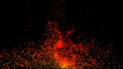 swirling flame , dynamic particle simulation