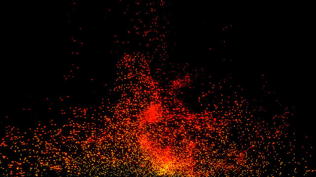 swirling flame , dynamic particle simulation