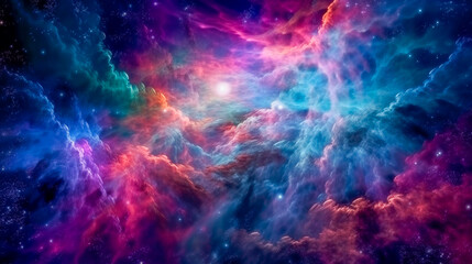 Fototapeta na wymiar Colorful nebular galaxy stars and clouds as universe wallpaper