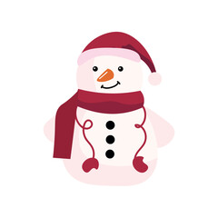 Cute snowman on white background