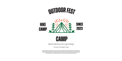 Fototapeta premium Outdoor, adventure, and camping logo design for graphic designer or web developer